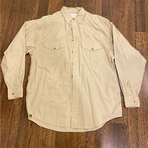 Filson light khaki long sleeve shirt - large